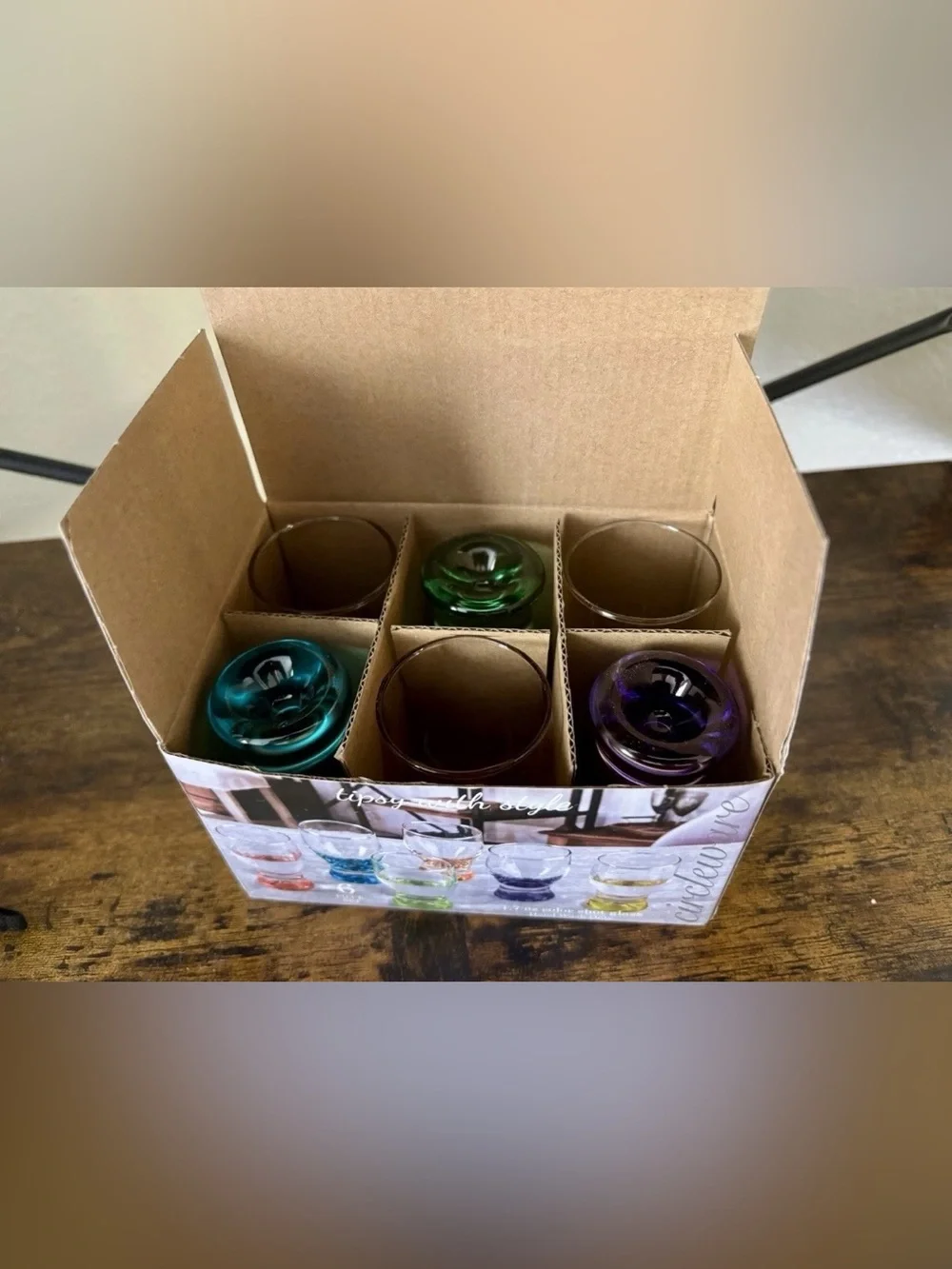 Circleware 6 Piece Colored Base Shot Glass Set - Multicolor